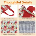 thumbnail image 4 of Pioneer Flower Floral Print Pattern Insulated Lunch Bag for Women & Adults,Large Portable Soft Cooler Lunch Bag,Thermal Food Storage Tote with Pearl Cotton,8.66L,8.75x5.75x9.5 Inch, 4 of 6