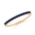 thumbnail image 1 of Angara Natural Blue Sapphire Ring - Square Blue Sapphire Semi Eternity Wedding Ring in 14K Rose Gold for Women (Ring Size = 9.5), 1 of 9
