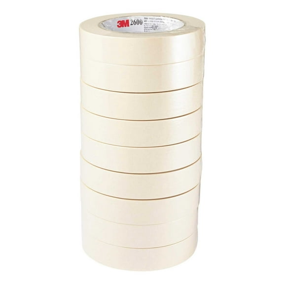 Highland 2600 Masking Tape, 1 Inch x 60 Yards, 3 Inch Core, Pack of 9