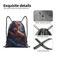 thumbnail image 4 of Gaeub Lazy Stone Bear Drawstring Backpack Bag Sport Gym Sackpack Heavy Duty String Backpack for Men Women-Medium, 4 of 6