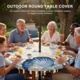 thumbnail image 3 of Round Outdoor Tablecloth with Umbrella Hole and Zipper, Navy Blue Coastal Tablecloth with Elastic Waterproof, Shell Starfish Coral Nautical Beige Ocean Patio Table Covers for 36" - 44" Pool Tables, 3 of 9