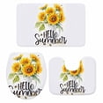 thumbnail image 2 of Vintage Sunflower Bathroom Rugs Set Hello Summer Non Slip Absorbent Soft Bath Mats 3 Piece Set with Bathroom Rug, U-Shaped Floor Mat, Toilet Seat Cover Large Size, 2 of 9