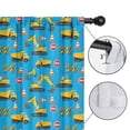thumbnail image 4 of Blackout Kids Curtains,Excavator and No Entry Sign Blue Children's Insulated Curtains Set Of 2,Bedroom Essentials,Toddler Room Decor 52"x63", 4 of 5