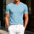 thumbnail image 3 of HAOTAGS Men’s Athletic T-Shirt Breathable Mesh Short Sleeve Running Shirts Moisture-Wicking Lightweight, with Pocket Crew Neck Tops Sky Blue Size S, 3 of 10