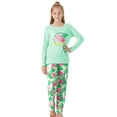 thumbnail image 3 of Topgal Little & Big Girls Long Sleeves & Pants Tie Dye Tropical Flowers Leaves Pajamas Kids PJ Set Sleepwear Size 16, 3 of 5