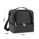 thumbnail image 4 of Mochila de Almuerzo Aislada de Doble Capa para Adultos, Bolsa de Enfriador Suave Impermeable con Gran Capacidad, Conservación Térmica, Fácil de Limpiar, Negro/Gris/Azul, 25x17x23cm, 4 of 8