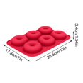 thumbnail image 2 of Red Silicone Donut Mold with 6-Cavity Non-Stick Design, -Grade Baking Pan for Homemade Pastries, 2 of 3