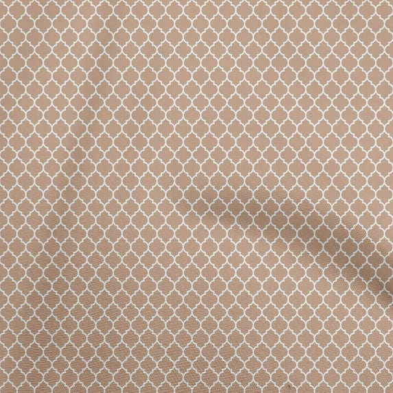 oneOone Rayon Rose Brown Fabric Quatrefoil Sewing Fabric By The Yard Printed Diy Clothing Sewing Supplies 56 Inch Wide