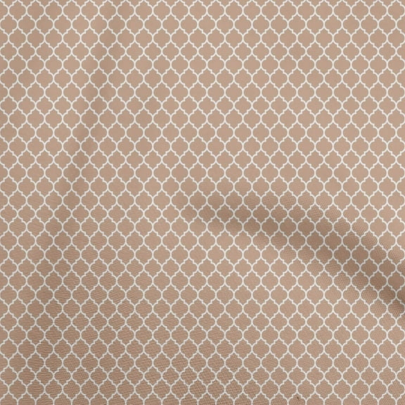 oneOone Cotton Poplin Twill Rose Brown Fabric Quatrefoil Craft Projects Decor Fabric Printed By The Yard 56 Inch Wide
