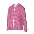 thumbnail image 2 of Gaeub Pink Gingham Men's and Women's UPF 50+ Long-Sleeved Sun Protection Clothing, Fishing Shirt Long Sleeve Zip - X-Large, 2 of 9