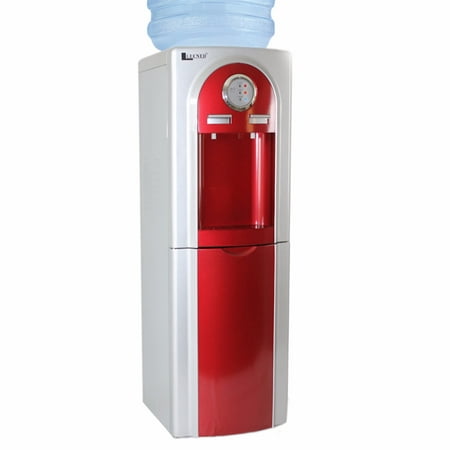 LLECNED Water Dispenser Top Load Hot/Cold, High Quality Deluxe Stainless Steel RED w/compact