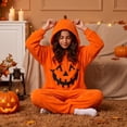 thumbnail image 5 of Grblisyd Pumpkin Onesie Halloween Fleece Jumpsuit for Unisex Oversized Hooded Pumpkin Sets, 5 of 5
