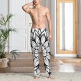 thumbnail image 4 of Salouo Mandala Floral Line Art Print Pajama Pants for Men, Lounge Pants Elastic Waistband Casual Men's sleepwear Loungewear Sleep Pajama Pant -X-Large, 4 of 7