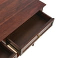 thumbnail image 3 of Creative Co-Op Maxwelton Solid Wood Console Table with 2 Drawers and Woven Cane Storage Shelf, Dark Chestnut and Natural, 3 of 10