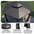 thumbnail image 3 of Mondawe 15x15 Ft Hexagon Hardtop Gazebo, Double Roof Aluminum Pavilion with Mosquito Netting, 3 of 11
