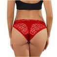 thumbnail image 4 of Bigersell Women's Underwear Clearance Pregnancy Underwear Seamless Panty Style P-544 Polyester Cheeky Panties High Waisted Thong Briefs High Waist Women's Bikini Panties Red S, 4 of 6