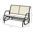 thumbnail image 6 of PetFurnishn 2-Person Outdoor Glider Bench, Patio Double Swing Rocking Chair Loveseat w/Powder Coated Steel Frame for Backyard Garden Porch, Beige, 6 of 19