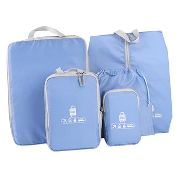 Conjunto De Bolsa Portátil Multifuncional De 5 Piezas Accesorios De Paquete De Almacenamiento A Prueba De Agua Azul Baoblaze Organizador de viaje