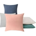 thumbnail image 4 of Delara Velvet Decorative Throw Pillow Covers with Duck Feather Inserts, 20x20 inch, Pack of 2, Soft Breathable Fabric, Hidden Zipper, Goose Grey, 4 of 4