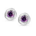 thumbnail image 4 of LeCalla 925 Sterling Silver Light-Weight 6MM Round Amethyst Gemstone Love-Knot Small Stud Earrings for Women and Teen 12MM, 4 of 6