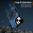 thumbnail image 3 of Strong Magnetic for iPhone 14 Case with Hidden Stand, Compatible with Mag-Safe, Military Grade Drop Protection, Built-in Kickstand for iPhone 14 Heavy Duty Shockproof Cover, Blue, 3 of 7