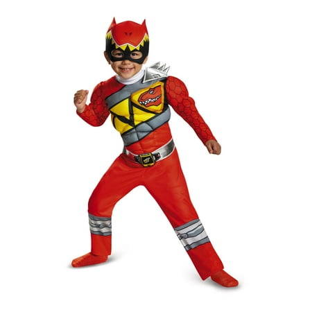 Red Power Ranger Dino Charge Little Boys Muscle Halloween Costume