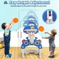 thumbnail image 4 of Hot Bee 5 in 1 Sports Activity Center for Toddlers, Adjustable Height Basketball Hoop, Toy Golf, Soccer Game&Ring Toss, Indoor/Outdoor Christmas Birthday Gifts for Boys&Girls Aged 3-6, 4 of 7