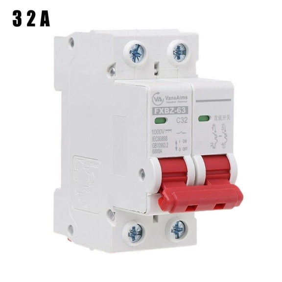 2P DC1000V Solar Mini Circuit Breaker 10A/16A/32A/50A/63A DC Photovoltaic MCB For PV System Power Tool Accessory