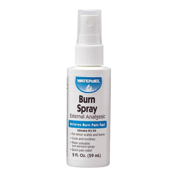 Water Jel Burn Spray Burn Relief Lidocaine HCl 2 oz. Spray Bottle Topical Liquid 2% Strength