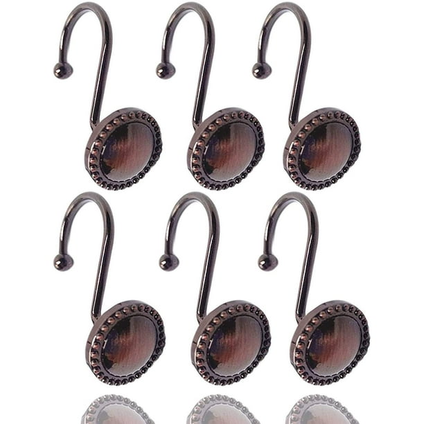15 Pieces Shower Curtain Hooks Bronze Rings With Retro Design Decorative For Bathroom Rods And Kitchen Utensils Com 15 Pieces Shower Curtain Hooks Bronze, Decorative Shower Curtain Rings