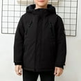 thumbnail image 2 of AHTJRT Snow Jackets for Boys Girls Zip-Up Hooded Outerwear with Pockets Winter Warm Fleece Lined Shackets Outdoor Hiking Skiing Top Black 9-10 Years, 2 of 8