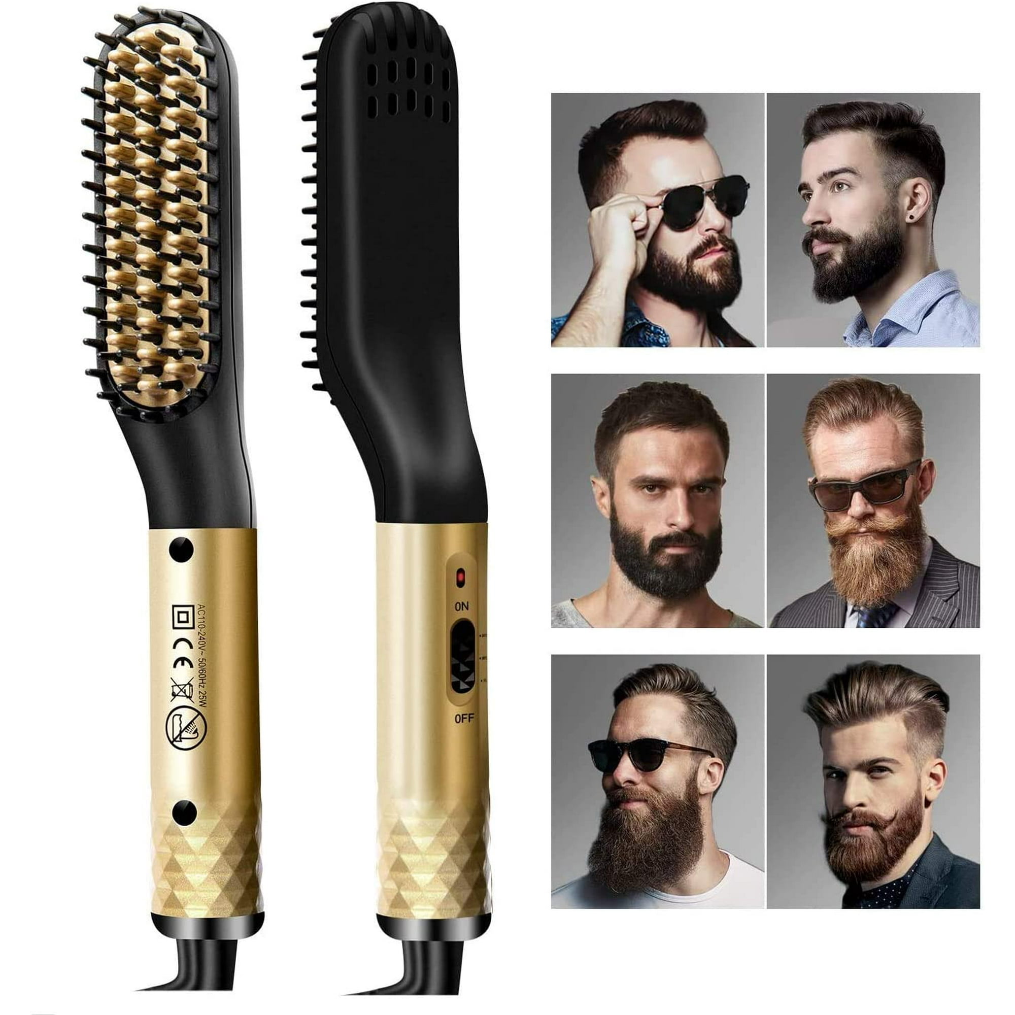 Beard Straightener Mens Hair Straightener Comb for Men Ionic Quick Style Beard Hair Straightener Brush Electric Heated Hot Beard Comb Brush for Men Travel and Home Men s Gift Walmart