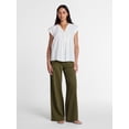 thumbnail image 3 of Time and Tru Women's Linen Pintuck Top, Sizes XS-XXXL, 3 of 6