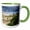 Green/White, variant on 3drose, Spain, Andalusia, Ronda., 15oz Two-tone Blue Mug