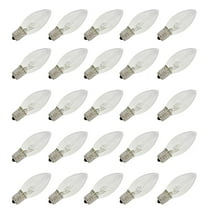 25 Pack C9 Clear Replacement Bulbs for Christmas Lights, E17 C9 Intermediate Base, 7 Watt, Cool White, Transparent, Cool White