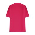 thumbnail image 5 of Fanxing Women Summer Tshirts Oversized Tees Trendy V Neck Short Sleeve T-Shirts Loose Fit Solid Tee Shirt Hot Pink,M, 5 of 6