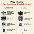 thumbnail image 5 of HEIHOX Manual Hand Coffee Bean Grinder - 7 Star Stainless Steel Burr, Adjustable Settings for Customized Grind, Brush, Easy to Clean, Elegant Gift, 5 of 6