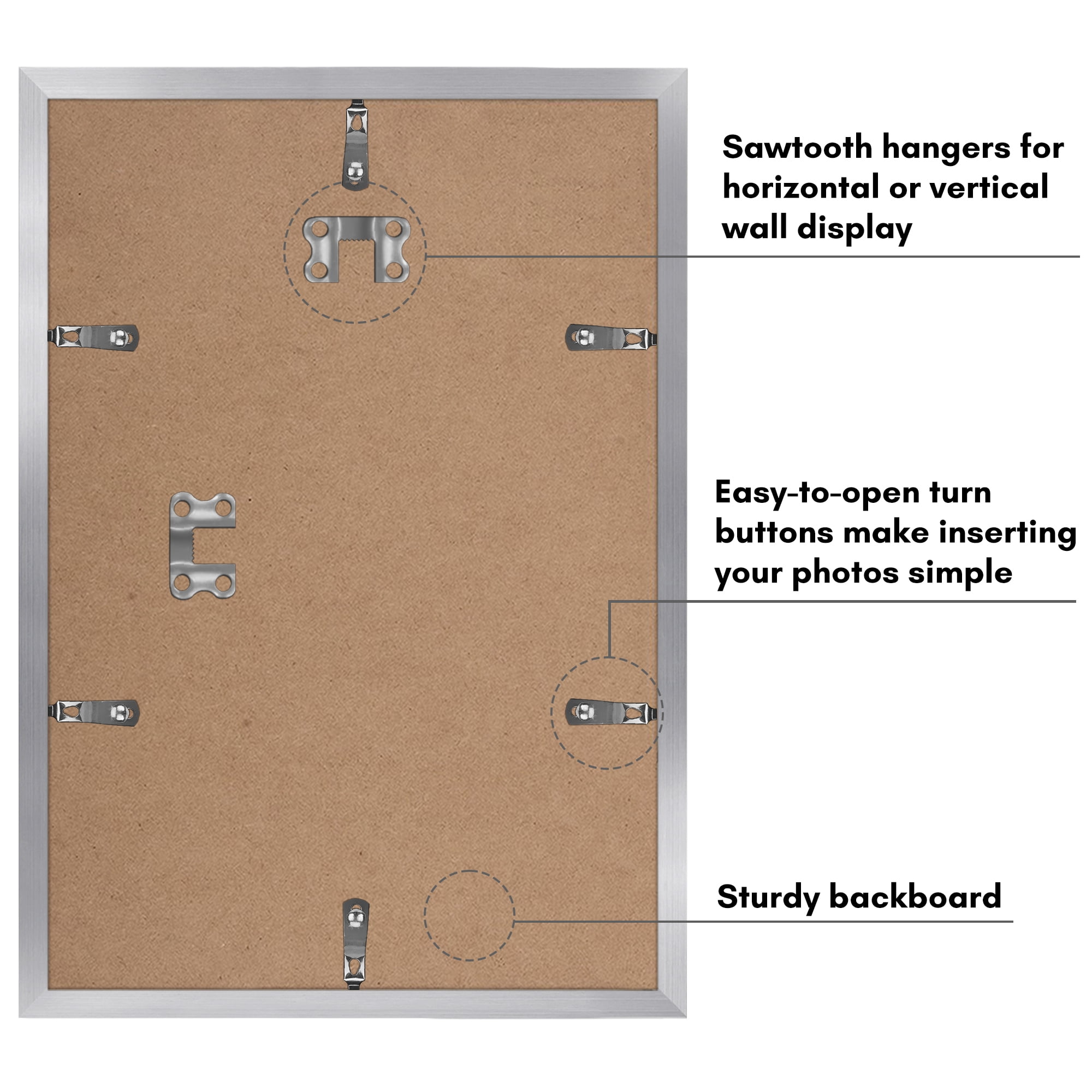 Americanflat 8x12 Picture Frame with Polished Plexiglass with 6x8 Mat 2 Pack Display Photo Galleria - Silver