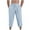 Sky Blue, variant on Diufon Men's Cotton Linen Capri Pants Wide Leg Workout Gym Pant with Pockets Casual Drawstring Waist Pants