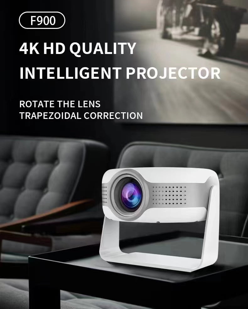 Projector,AILKIN Portable Mini Smart Projector 4K Outdoor Movie Home Theater,Remote Control Focus 5G 1280P with 130" Projector with Wifi and Bluetooth Compatible iOS/Android 12.0