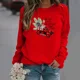 thumbnail image 2 of Sudadera con capucha y cuello redondo de manga larga con estampado navideño para mujer, ropa estética, ropa de calle para mujer, 2 of 4