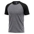 thumbnail image 5 of Hfnxid Mens Shirt Raglan Short Sleeve Shirt Slim Fit Lightweight Workout T Shirts Crewneck Baseball Color Block Shirt Gray XXL, 5 of 6