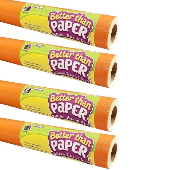 Teacher Created Resources Better Than Paper Bulletin Board Roll, 4' x 12', Orange, Pack of 4