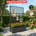 thumbnail image 4 of Privacy Screen with Planter Box, 72" H x 47" W Outdoor Privacy Screens and 3-Panels, Garden Decorative Planter Box with Trellis for Climbing Plants, Vegetable, Vines, 4 of 7