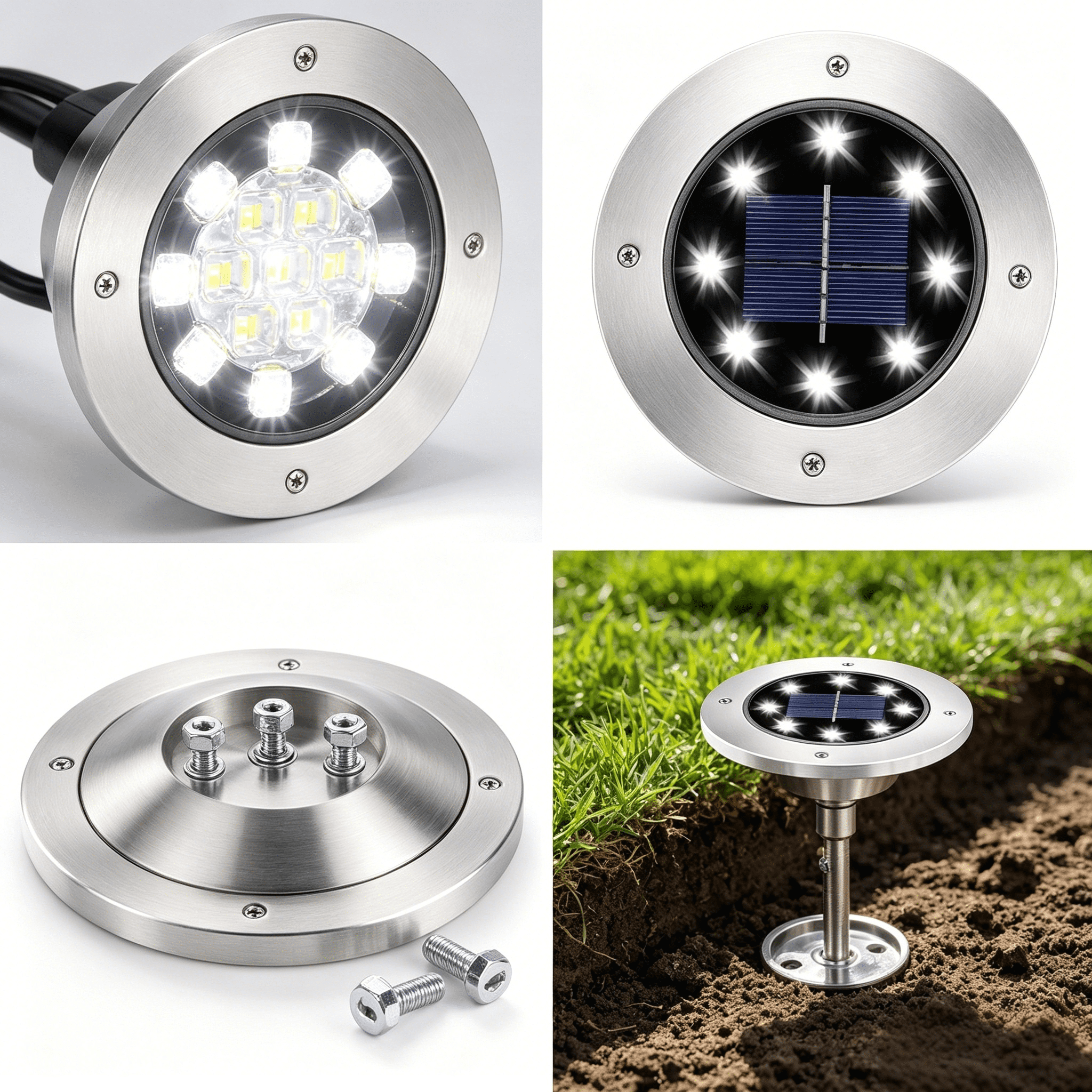 4.6 inch Solar Lights for Outside, 8 Pack Solar Light Outdoor Waterproof, Garden Lights Landscape Lighting for Patio Pathway Lawn Driveway Walkway White
