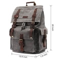 thumbnail image 3 of Mochila de Lona de Cuero Kattee Bolsa Grande Escolar y Viaje Gris, 3 of 3