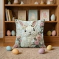 thumbnail image 3 of Faux Embroidery Pillow Cover 3D Digital Printing Cute Rabbit Easter Decor Cushion Cover, 3 of 6