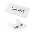 thumbnail image 2 of Non-Slip Microfiber Bathmat and Contour Rug with 'Bath Time' Design for Comfort and Safety - Upgrade Your Bathroom with Our White 2-Piece Set, 2 of 5
