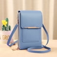 thumbnail image 4 of Bolso De Hombro Bolso de hombro de cuero de PU de almohada de mujer suave para el ocio diario (azul), 4 of 6