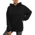 thumbnail image 7 of Hpapadks Women's Fashion Hoodies Oversized Comfy Casual Loose Long Sleeve Solid Hooded Sweatshirts for Women Black L, 7 of 7